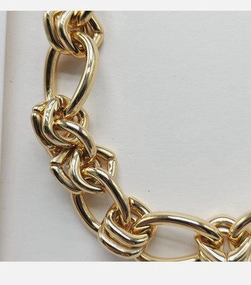 Zara Chunky Gold Tone Interlocking Chain Necklace