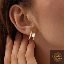 Gold Small Hoop Earrings for Women Trendy Dainty brass daily trendy chic Huggie