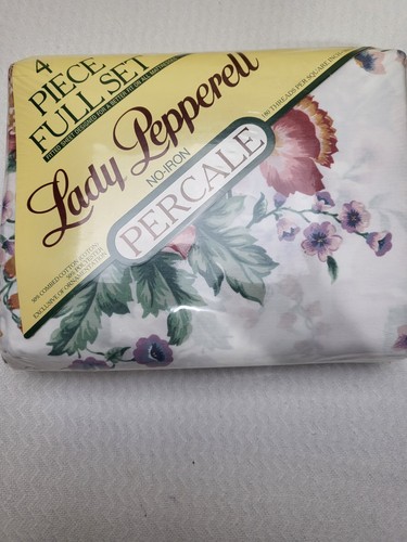 Lady Pepperell FULL No Iron Percal Bettwäsche Floral 4 Stück Set VINTAGE