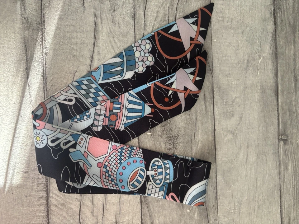 Twilly, Halstuch mit Print, Blau, Viskose - Bild 3 von 4