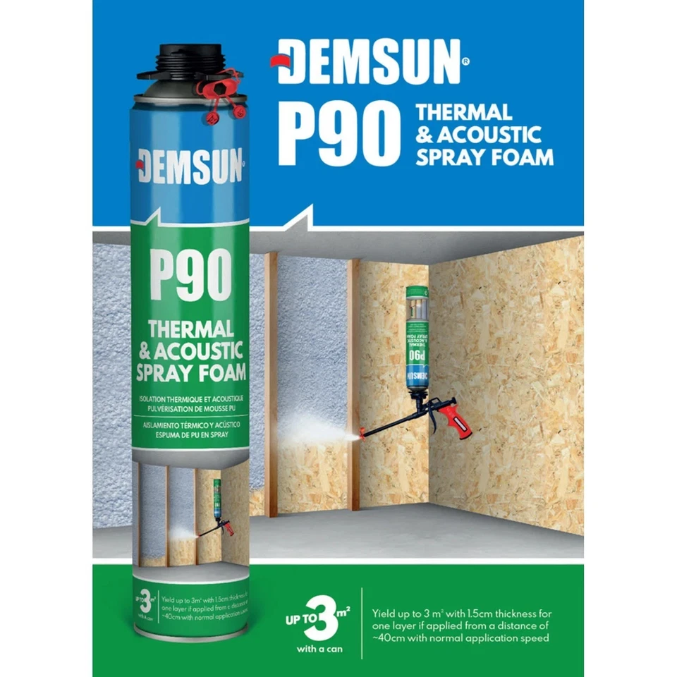 P90 THERMCOAT INSULATION & ACOUSTIC PROF FOAM 12 Pack 850ML GAP FILLER - Image 2 of 4