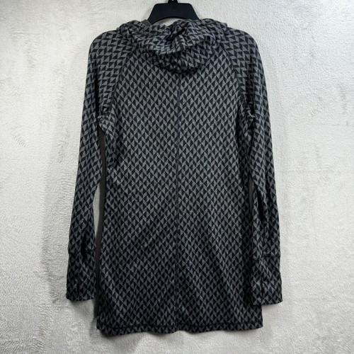 Betabrand Cowl Neck Tunic Sweatshirt Pullover Size M Black Gray Geometric Print - Picture 7 of 8