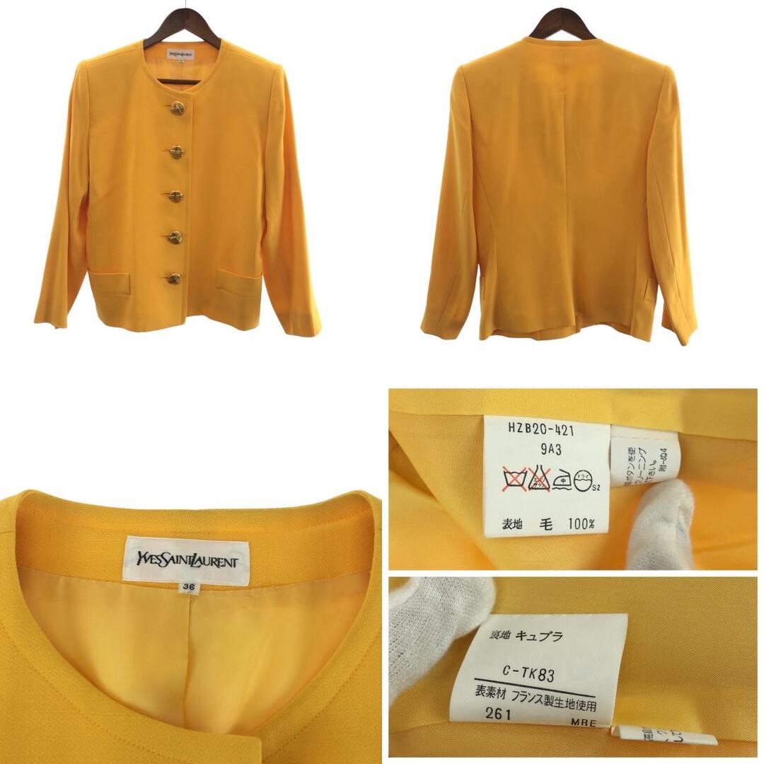 YVES SAINT LAURENT vintage YSL Jacket Yellow Gold Hardware wool thumbnail 22