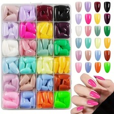False nails Long Almond Multi Colour Glossy 576pcs Maxi Set BN1173