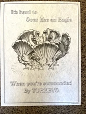 Tri-Chem Ready to Paint Liquid Embroidery VTG Fabric 7761 TURKEY SAMPLER COL