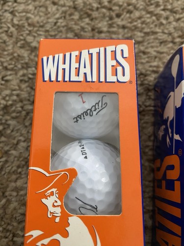 Tiger Woods Titleist Wheaties Stamp Signed Golf Balls 2 Sleeves PGA Vintage - Picture 2 of 5