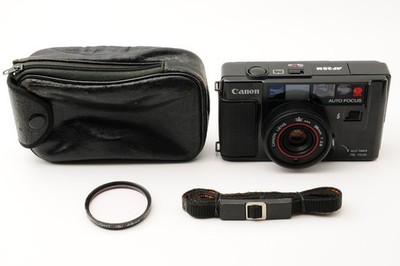 In Case![NEAR MINT] Canon AF35M Autoboy Black Point Shoot 35mm Film Camera JAPAN