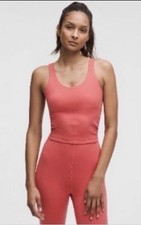 LUULEMON Glow Up Tank Top Medium Support, B/C Cup, Desert Red, Size 12 NWT!