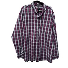 Eddie Bauer Plaid Long Sleeve Button Down Shirt Tall XXXL Wrinkle Resistant
