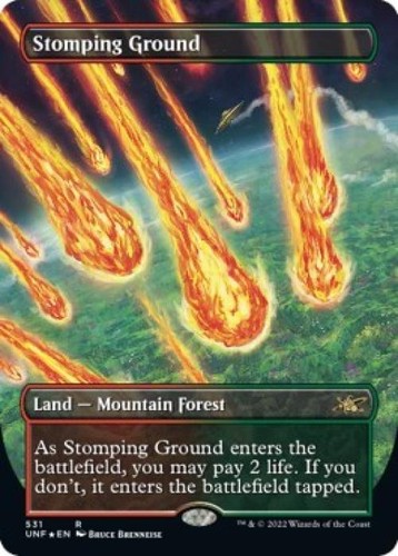 Stomping Ground (Borderless) (Galaxy Foil) -Foil Light Play MTG Unfinity