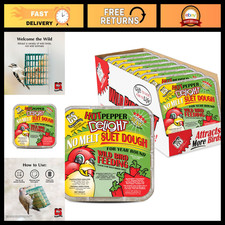 Hot Pepper Suet Dough Cakes for Wild Birds - No Melt, High Energy Feed