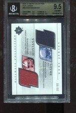 Tom Brady Joe Montana 2004 Ultimate Collection Dual Game Jersey # 16/99 BGS 9.5