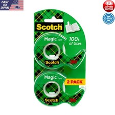 Invisible Tape Dispenser 2 Rolls Permanent Clear Repair Office School Supplies