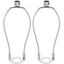 10 Inch Lamp Shade Harp, Heavy Duty Lamp Harp Adapter Polished Silver Plated ...