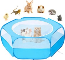 Small Animal Playpen with Cover, Portable Pop Up Pet Enclosure