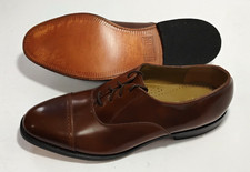 Johnston Murphy Dress Shoes Mens 9M Brown Leather Cap Toe Oxfords Meade LKNEW