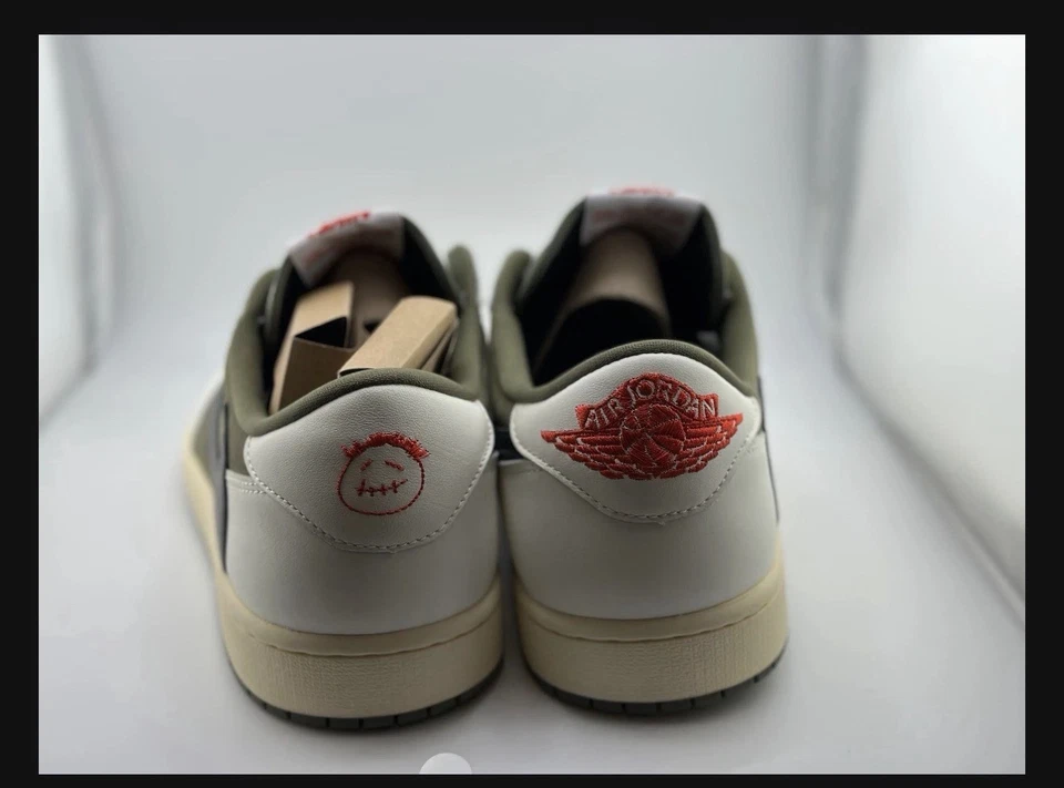 Size 14 - Travis Scott x Air Jordan 1 Retro OG SP Low Reverse Olive / Medium... - Image 3 of 4