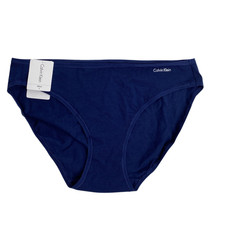 CALVIN KLEIN Form Cotton Bikini Underwear sz S Small Navy Blue Panty