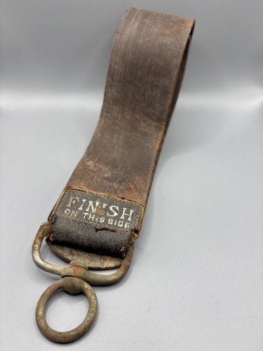 Vtg Leather Sharpener Razor Knife Barbershop Strop Blade Sharpener 18” English 