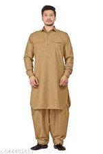 Men s Pathani Kurta Set/Traditional Cotton Blend Pathani Kurta Salwar Set