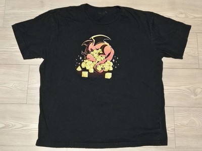 Teeturtle Shirt Dice Hoarder Dragon Mens Large Black D&D Dungeons Dragons Game T