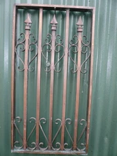 ANTIQUE ORNATE SOLID  BRONZE OR BRASS  SMALL WINDOW GRATE 8 3/4" x 16 1/4"