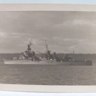 Vintage Photo USS Augusta CA-31 Navy Ship Cruiser World War 2 Found Art Snapshot