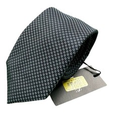 Hugo Boss Black Blue Geometric Pure Silk Woven 3 Inch Width Tie NWT 98 