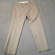 Banana Republic Dress Pants Mens 32/30 Tan Micro Check Tailored Slim Fit Wool