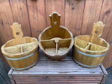3 X KESPER HOLZ BESTECKBOX  H 20 B 17 cm - BESTECKKASTEN - BESTECKFASS  HOLZFASS