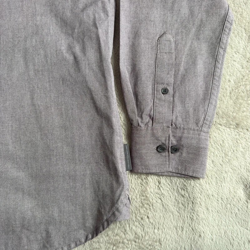 French Connection Oxford Button Down Shirt Pink Mauve Long Sleeve Men’s Size L image 4