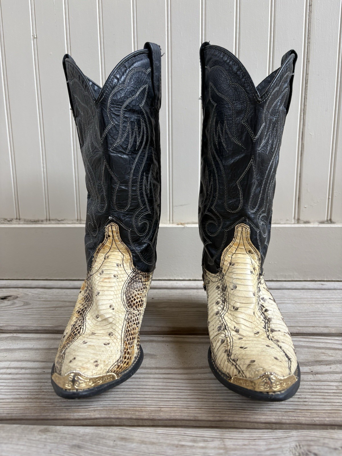 Python Snakeskin Cowboy Boots Exotic Leather Rode… - image 2