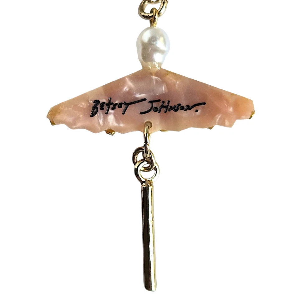 Betsey Johnson Tropical Cocktail Beach Umbrella Charm Bracelet Gold Tone Size 7 - Image 4 of 4