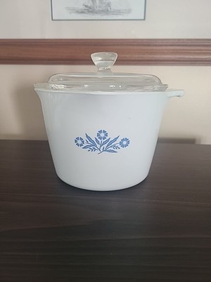 Vintage CorningWare 1 Qt Sauce Maker P-55-B with Matching Pyrex A-5 Glass Lid