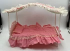 Vintage Barbie Furniture Four-Poster Canopy Bed and Pink Bedding Susy Goose