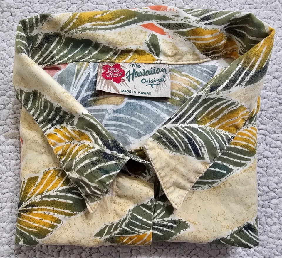 Camisa Feminina Hilo Hattie Tamanho G Amarela Sem Mangas Floral Aloha Havaí Vintage - Imagem 4 de 4