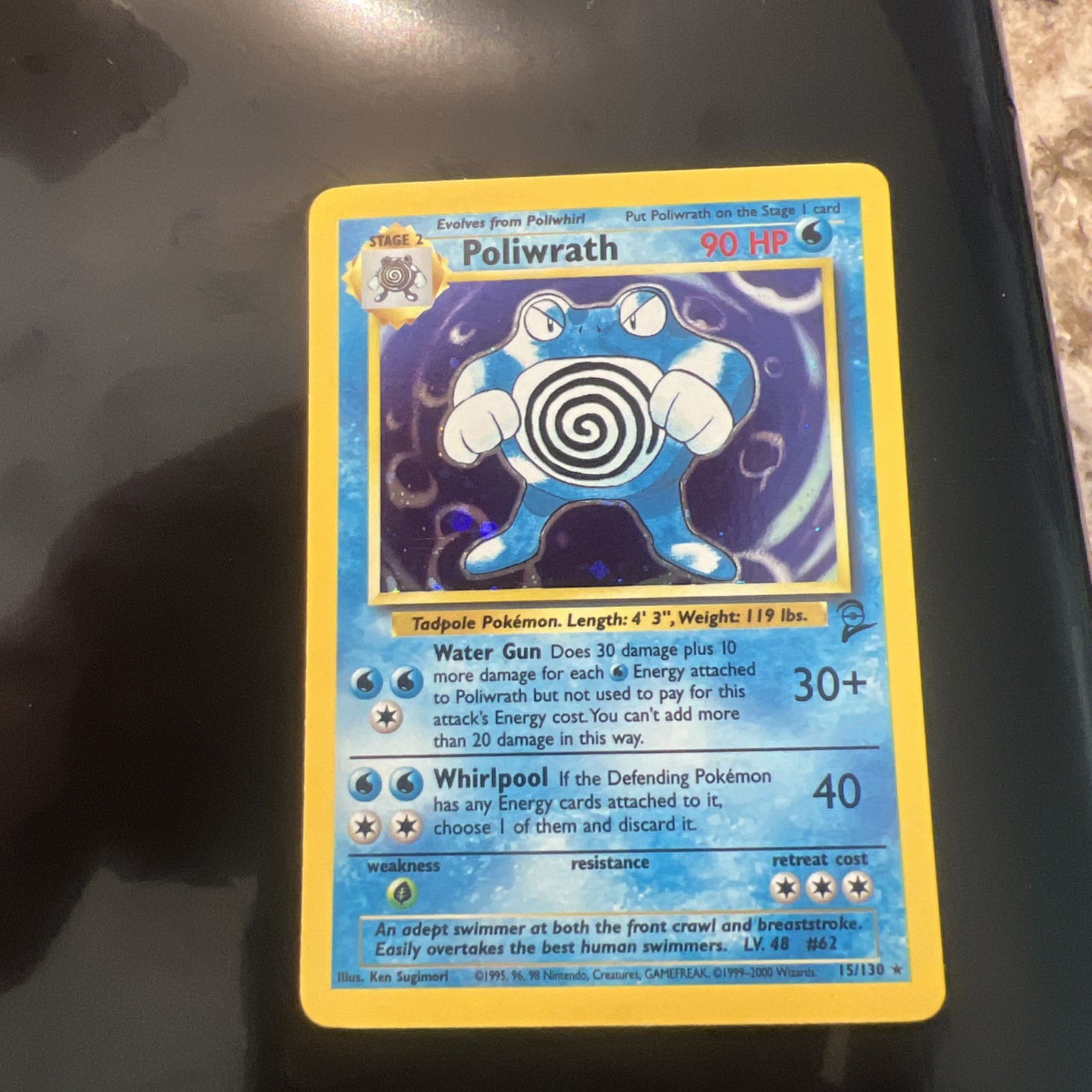 1999 Pokémon Poliwrath Holo #13 Base Set Edition Unlimited Rare LP