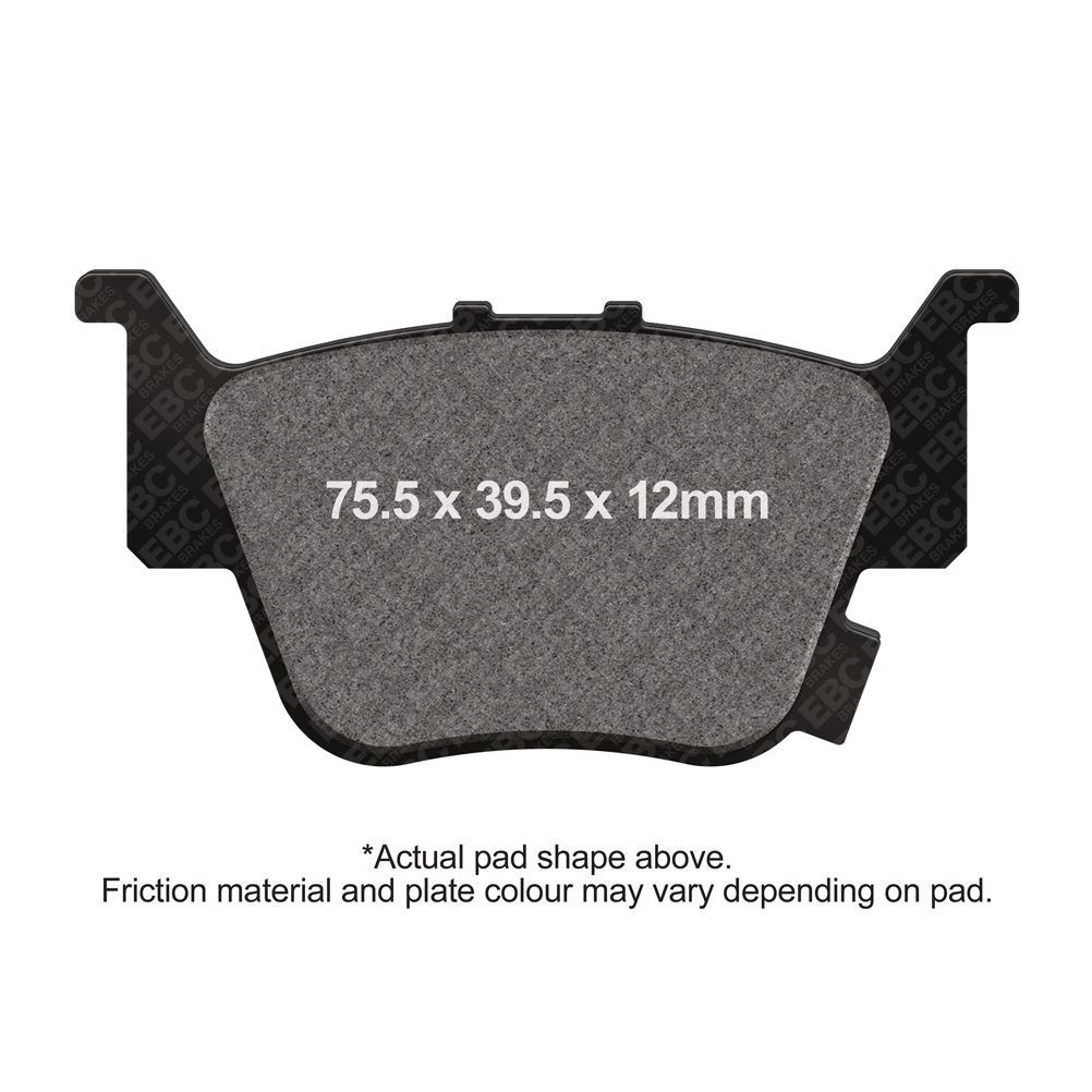 EBC TT Brake Pads Red Rear Left for Honda SXS 700 M4 Pioneer 4 Seater 2016-2021