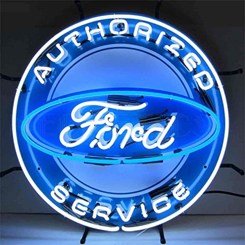 Neonetics 5FRDBK Ford Authorized Service Neon Sign With Backing 24 Width x 24 He