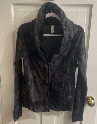 Lululemon To Class Jacket Sea Bed Black Tie-Dye Collar 8 Athleisure grunge