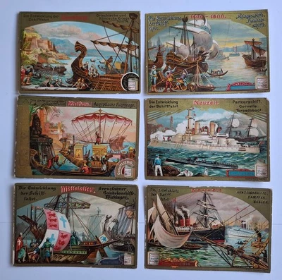 komplette Liebig Serie A 293 / S 453 "Die Entwicklung der Schifffahrt" - 1895 - Bild 1 von 4