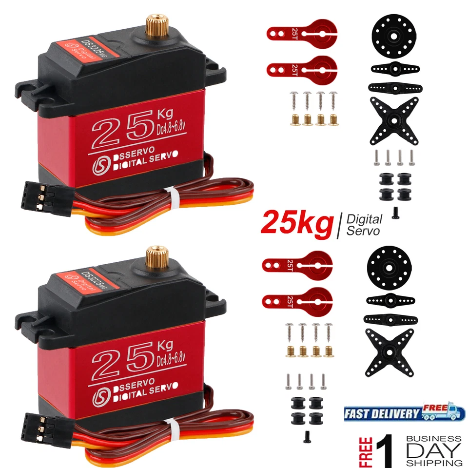 25KG Digital Servo High Torque DS3225 Metal Steering for RC Car Boat Waterproof - Image 2 of 4