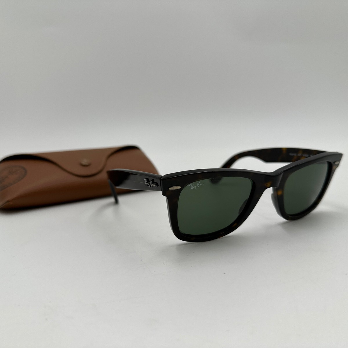 Ray-Ban Wayfarer RB 2140 902 50mm Green Classic G-15 Sunglasses Tortoise 501 Ray Ban Original Wayfarer 50mm RB 2140 Tortoise Green  main image 3