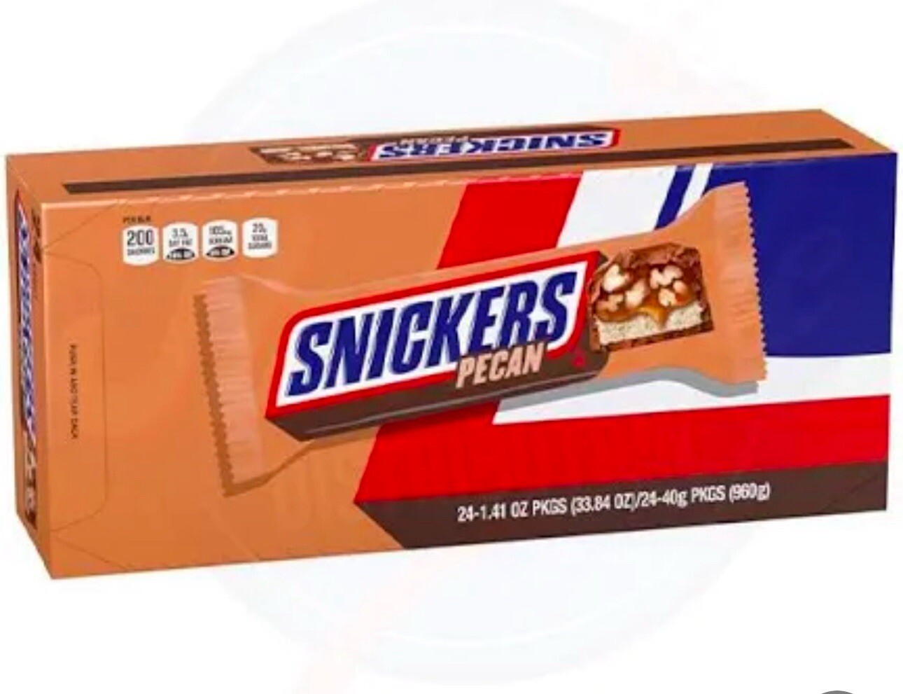 Snicker Pecan Chocolate 40 Gramos Barra Caja De 24 Chocolate Edición Limitada EE. UU.