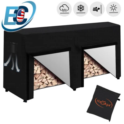 8FT Firewood Log Rack Cover Outdoor Waterproof Wood Holder Stroage Sun Protector - Image 1 of 4