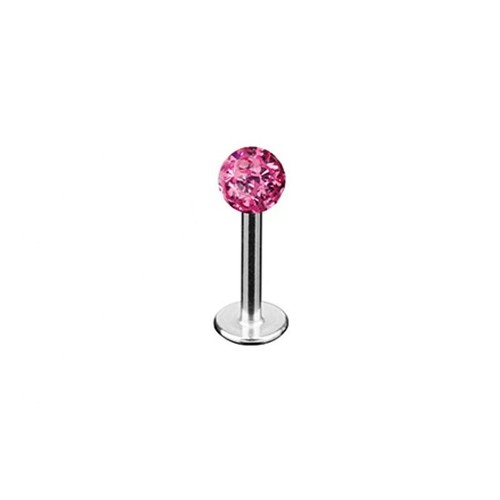 2pc 6/8/10mm Bar Coated Crystal Ball Lip Monroe Labret Tragus Ring Body Piercing - Picture 6 of 14