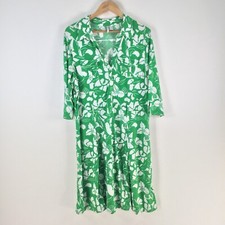 Old navy dress womens XL green floral 3/4 sleeve collar 104861