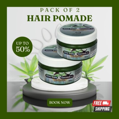 Aloe Vera & Coconut Oil Hair Pomade -3.5oz-Natural Hair Styling Solution  (2pack) | eBay.de