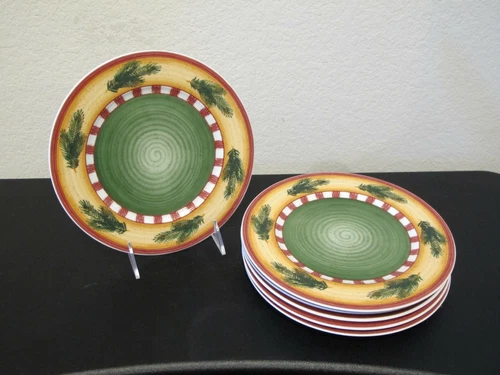 (6) Villeroy & Boch Gallo Design Switch Winter Season Feliz Navidad Salad Plates