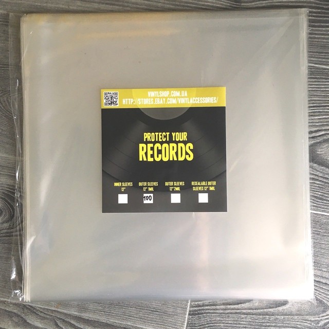 100 Outer vinyl records plastic cover sleeves 12inch" LP FREE